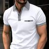 Summer Men's Short-sleeved POLO Shirt Button Color Matching Men's Sports Polo Shirt