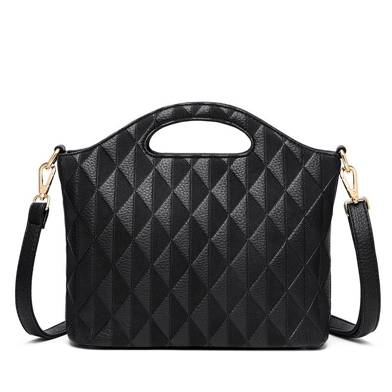 Сумка женская сумка 2025 новая трендовая ромбовидная сетка женская сумочка универсальная атмосферная сумка для мамы среднего возраста чёрный