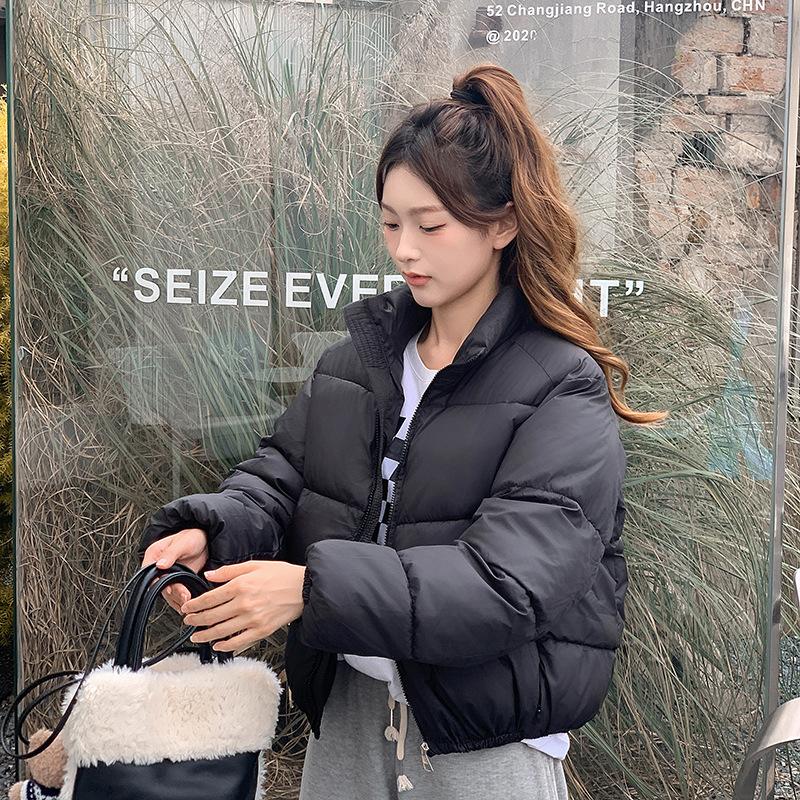 Ms. Cotton-padded Jacket's New Autumn and Winter Ladies Short Cotton-padded Stand Collar Thickened Casual Cotton-padded Jacket.