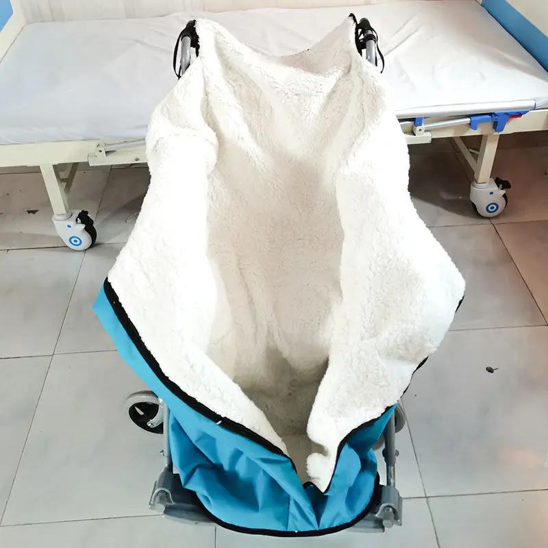 Plush Lined Waterproof Wheelchair Warmer Blanket Cover for Old Man Patients Zipper Wheelchair Cove 132 x 65 cm