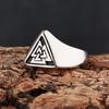 Finger Jewelry Triangle Symbol Signet Ring Vintage Rune Protector Amulet Ring  Norse Mythology Fan