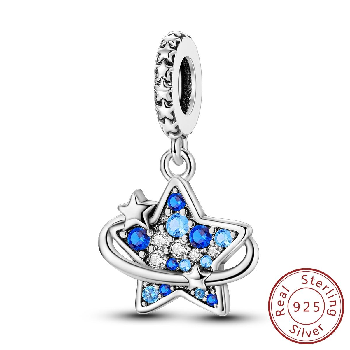 

New In Copper Blue Star Pendant Charms Jewellery Fit Original Bracelet For Women Diy Gift