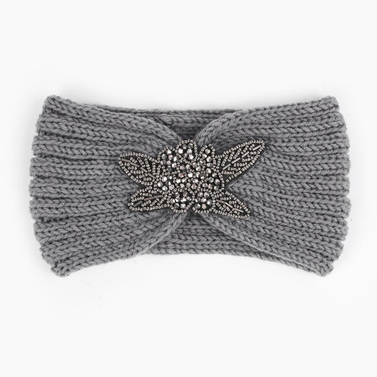 

Европейская и американская спортивная повязка на голову из вязаной шерсти с шестью бриллиантовыми драгоценными камнями