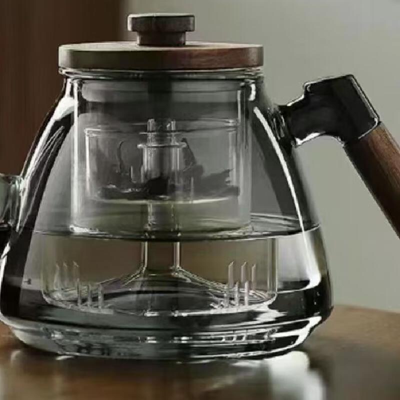 Tilona Borosilicate Glass Teapot with Walnut Wood Handle