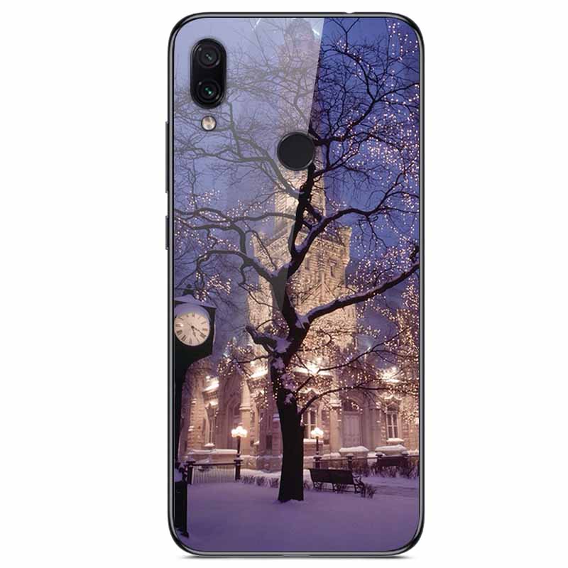 

For Redmi Note 7 Cases Note7 Pro Tempered Glass Hard Back Cover For Xiaomi Redmi 7 Pro Phone Case Protective Funda Bumper Note 7 -Redmi Note 7 Pro кофейный