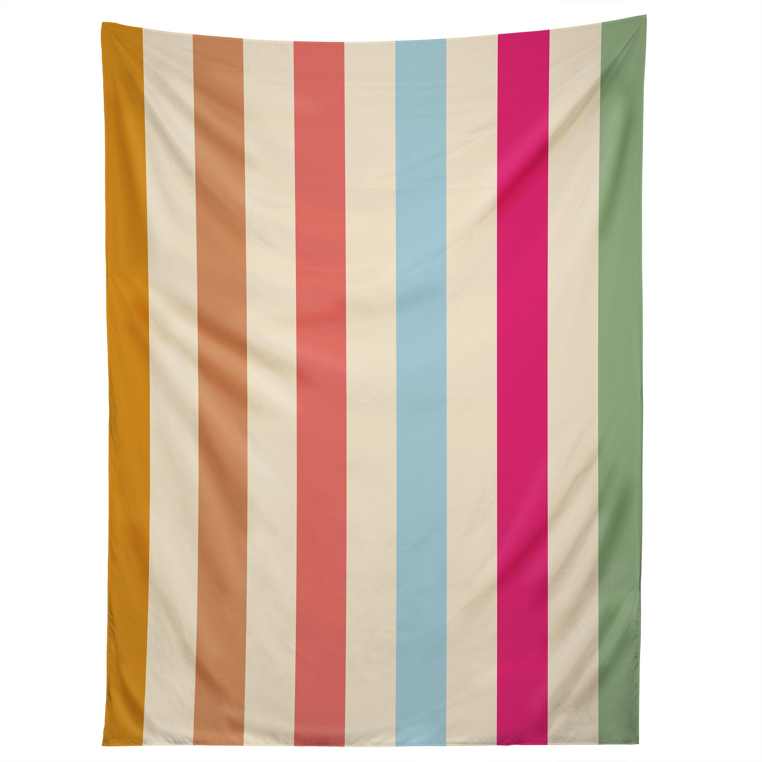 RETRO FRENCH RAINBOW STRIPES tapestry 75x100 чёрный