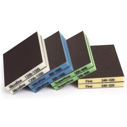 MORLARCO Sponge Sandpaper, 120 X 98 X 13mm, Set of 8, 4 Types (Fine/Superfine/Ultrafine/Microfine, 2 Each), Waterproof Sandpaper for Rust Removal, Pol