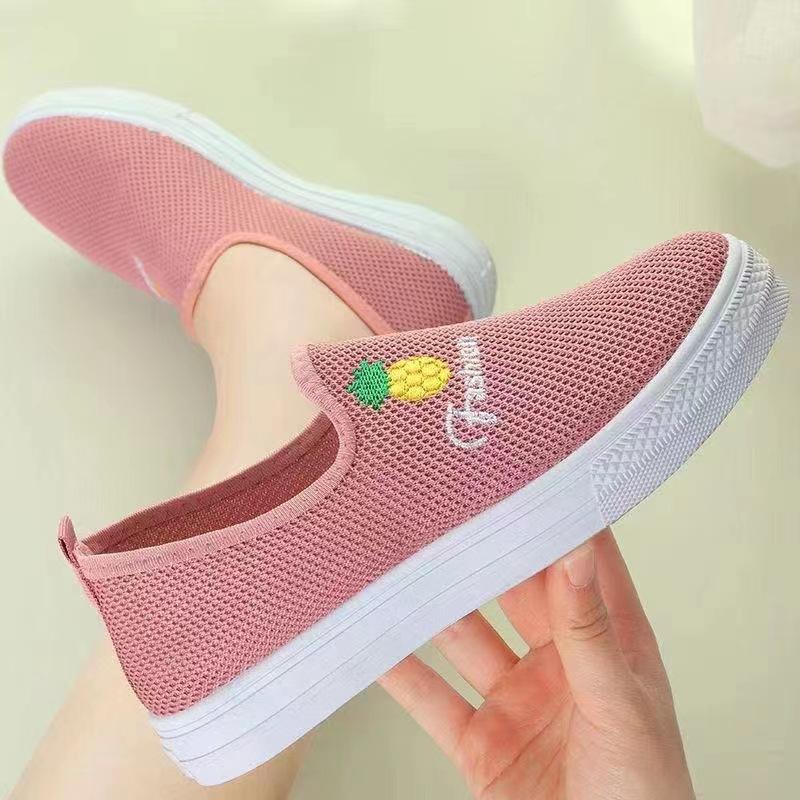 

Женские кроссовки весна и осень повседневные на одной педали ленивые туфли низкие парусиновые туфли для среднего и пожилого возраста одинарные туфли повседневные на мягкой подошве туфли для мамы 40