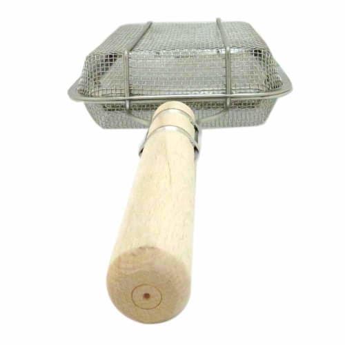 Endo Shoji TKG Ginkgo Roast, Square, Perfect for Roasting Small Beans, Chestnuts, and More. Wooden Handle Keeps the Pot Cool. Total Length: 410mm, Wid