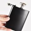 8oz Stainless Steel Hip Flask with Russian Leather, Portable Outdoor Small Flask - Brown/Black