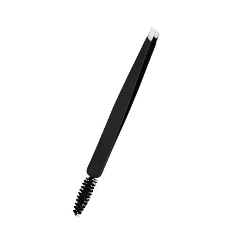 Edelstahl Zwei-in-Eins Pinzetten- & Augenbrauenbürsten-Set