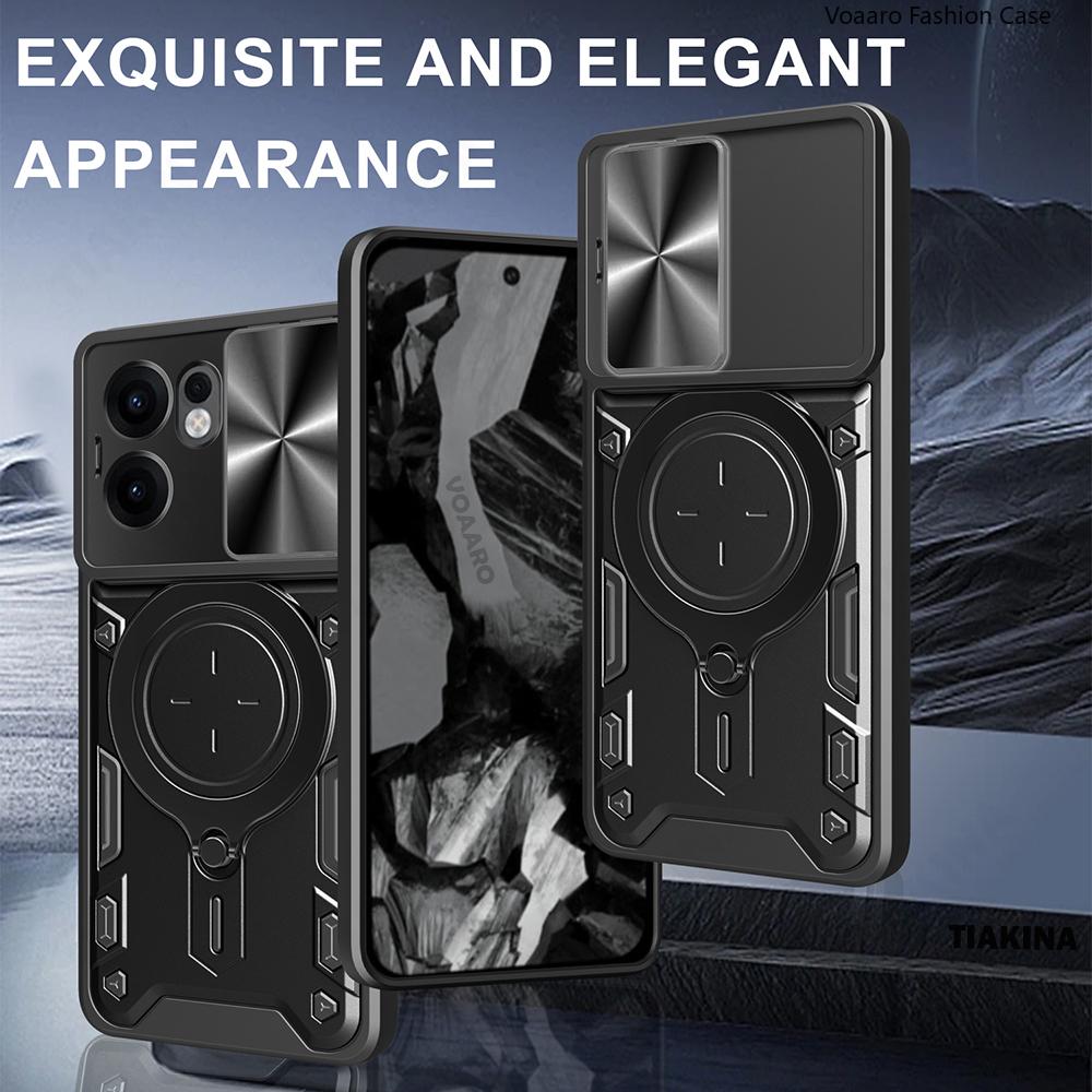 Slide Lens Push Window Armor Funda for OPPO Reno13 F Case for Reno12 Reno13 Reno 12 13 Pro F 5G Case Magnetic Ring Stand Cover
