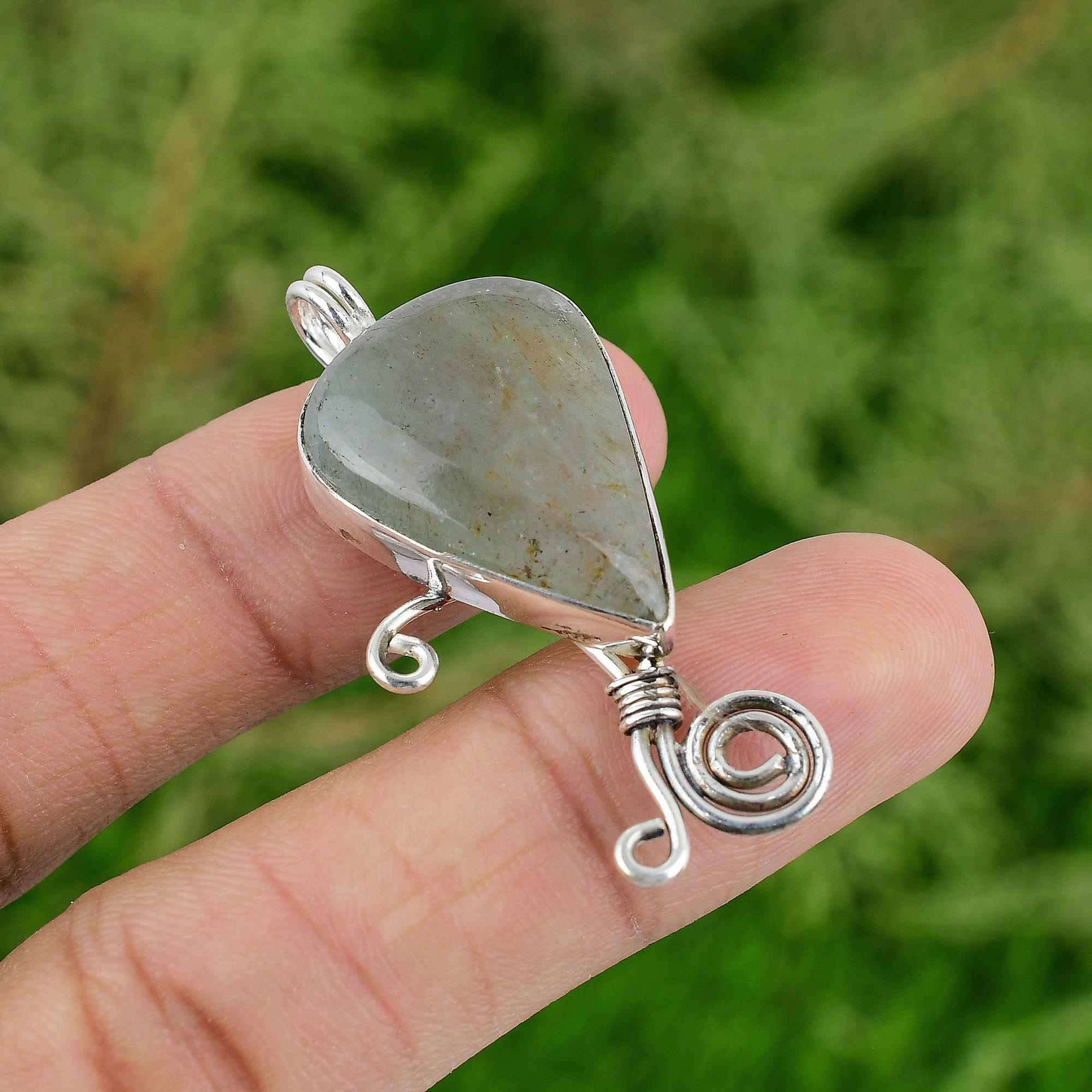 

Aquamarine Pendant 925 Sterling Silver Pendant Natural Gemstone Jewelry Handmade Pendant Silver Jewelry For Gifts