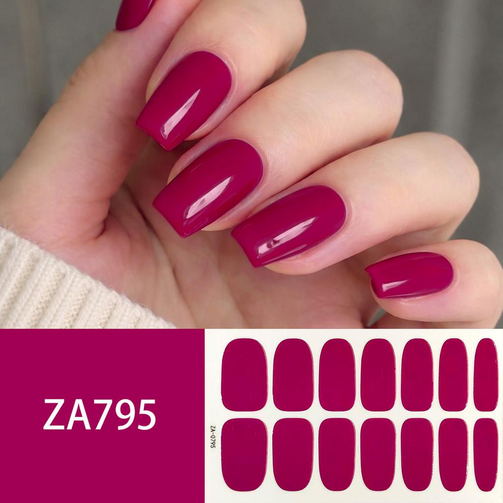 ZA Skin Brightening Waterproof No-Cure Full Cover Gel Nail Wraps, Luxury Minimalist Nail Stickers, Nail Patch Films
