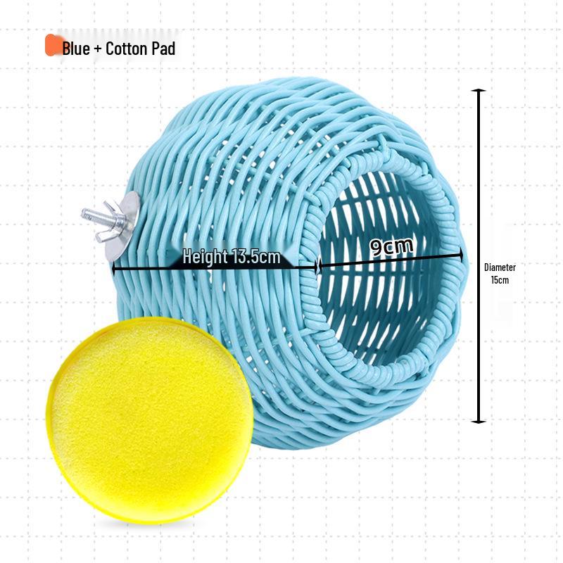 Hanging Rattan Bird & Squirrel Nest with Plastic Cage - Cozy Sleep Spot for Small Pets