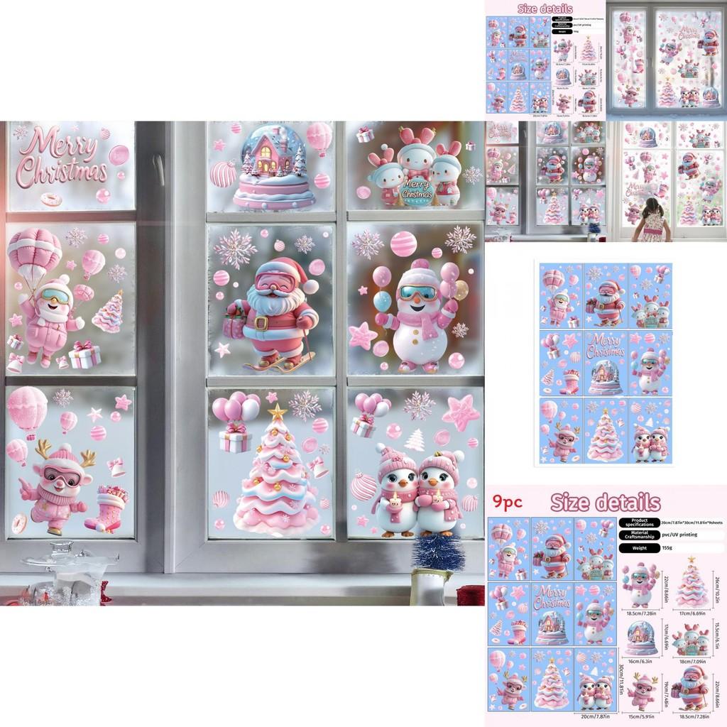 Santa Claus Wall Art Pvc Waterproof Christmas Window Sticker For Festive Decor