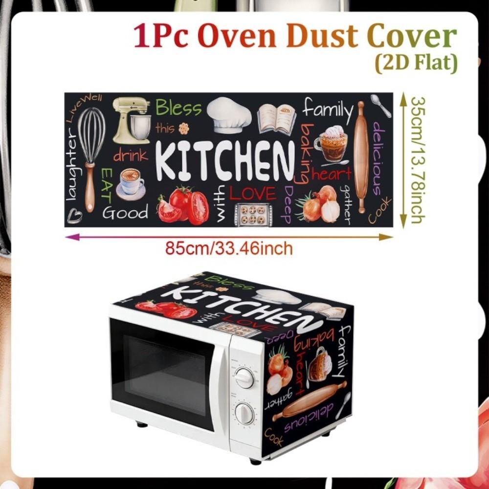 Printed Microwave Oven Dust Cover Universal Dust Protector Mat Microwave Cover Household Cover