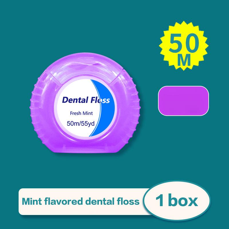 

1Pcs Box Mint Dental Floss Roll Cleaning Oral Tools Dental Floss Stick Adult Home Set Cleaning Interdental Brush as the picture