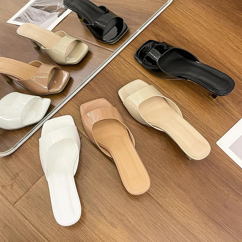 Women High Heel Sandals Summer Fashion Square Toe Open Toe Elegant Casual Comfortable Black High Heel Sandals