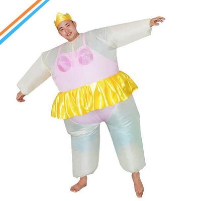 Rose Red Inflatable Ballet Costume - Halloween Funny Sumo Party Prop