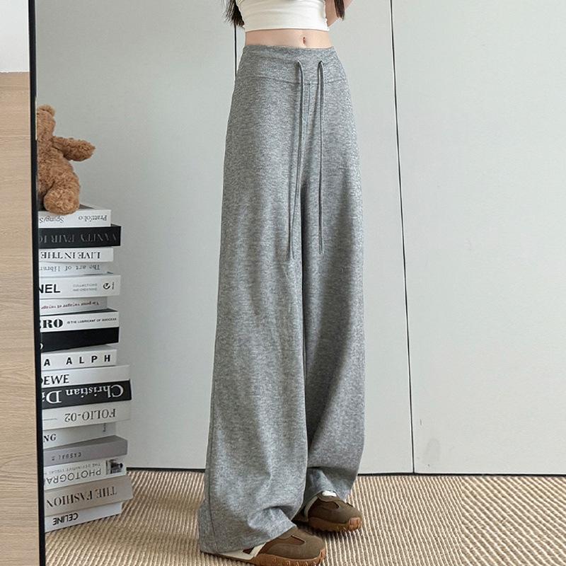 

Plus Size Maternity Wide Leg Pants – Casual & Comfortable for Spring/Autumn L серый