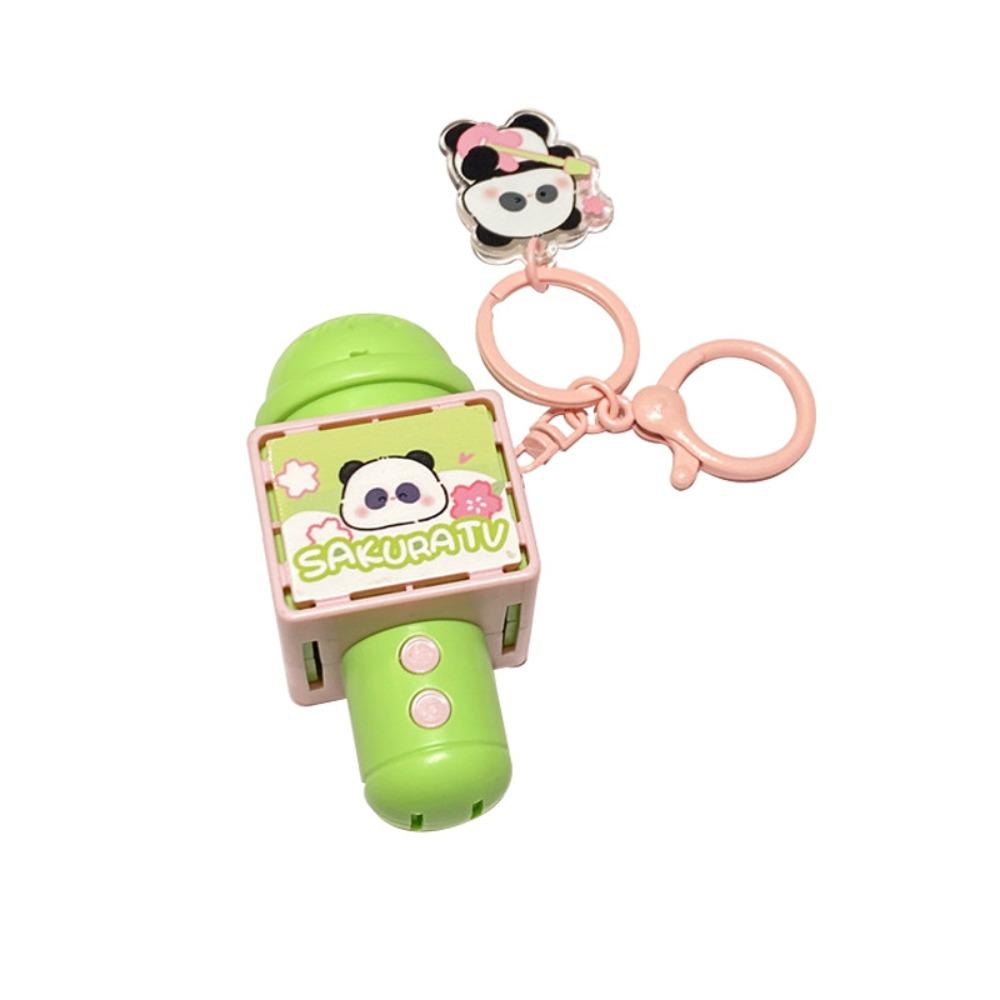Originality Style Mini Microphone Keychain Cartoon Panda Recording Microphone Keychain  Gift Giving