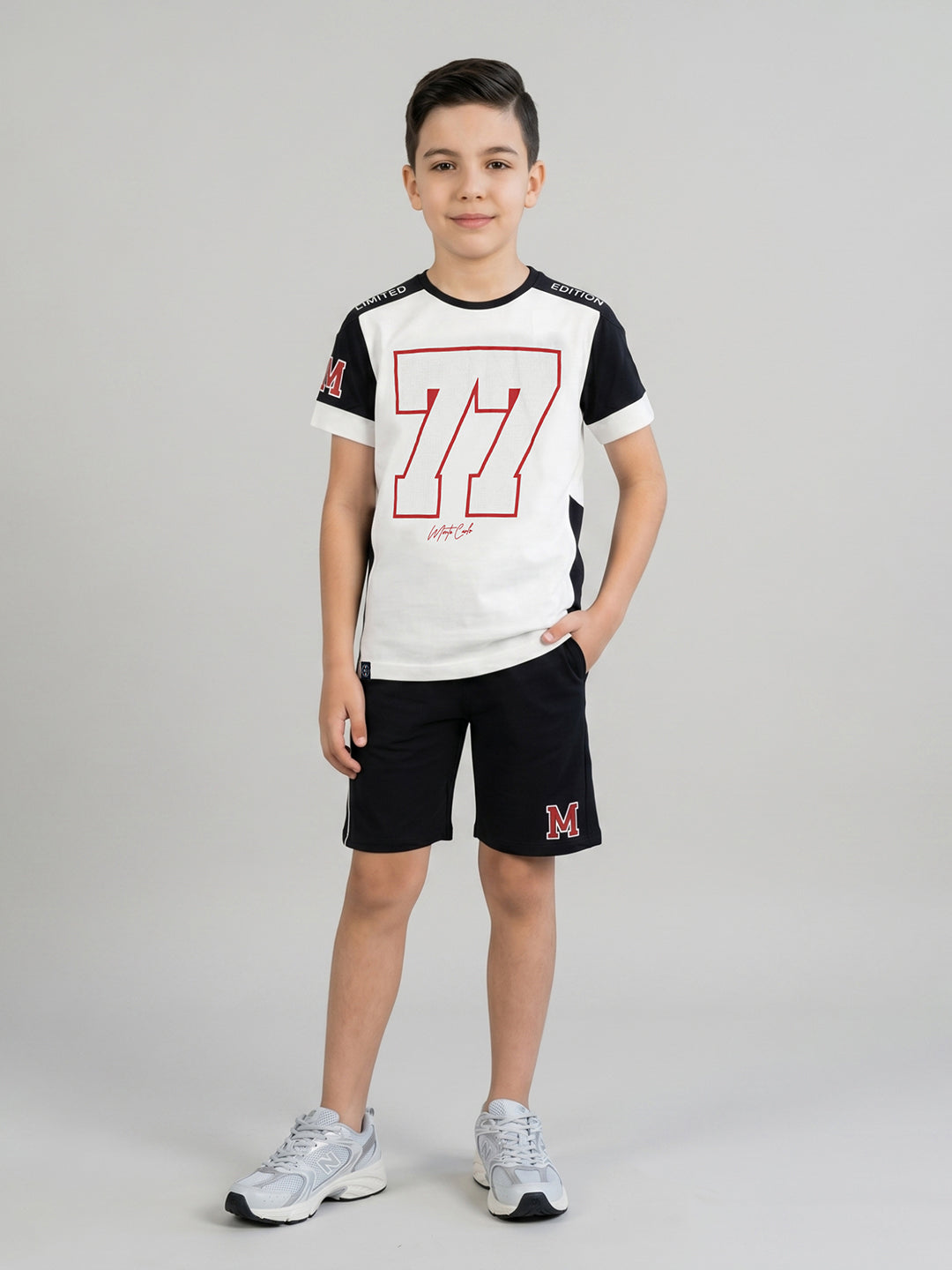 Monte Carlo Boys Regular Fit Printed Bermuda Set 4-5 Years
