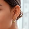 Double Pave 925 Silver Hoop Ring Earrings E059-16G
