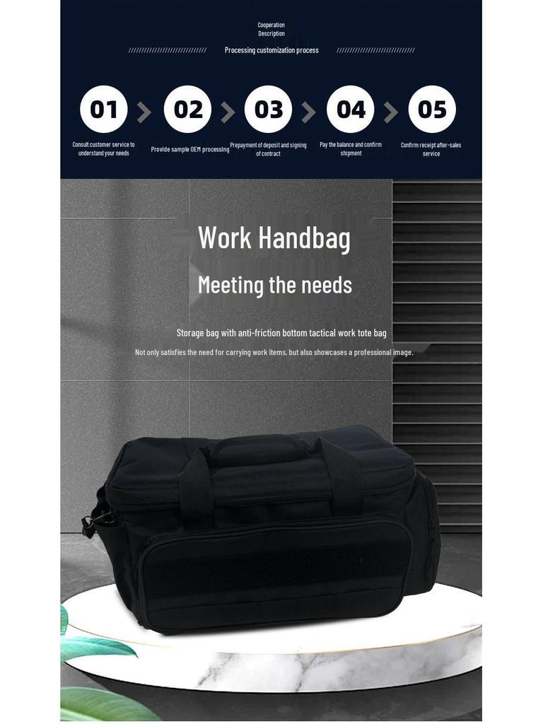 Durable Oxford Cloth Tactical Tote Bag with Anti-Friction, Wear-Resistance, & Multi-Purpose Design for Tool Storage