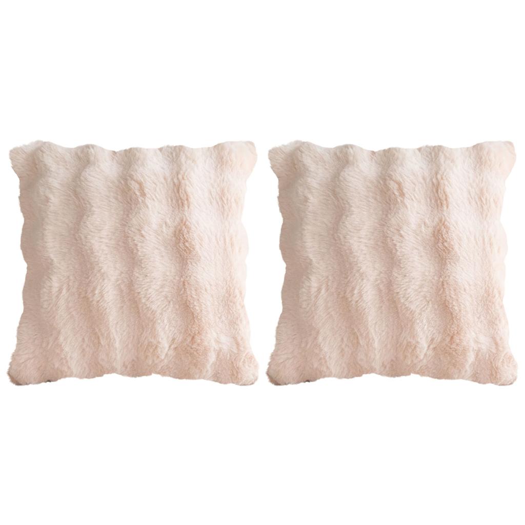 Set aus 2 Kunstfell-Kissenbezügen 18x18 Zoll Dekorative Kissenhülle für Sofa Couch Bett Wohnzimmer Gemütliche Heimdekoration