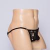 Majtki z kieszonką Sissy Męskie Stringi z trąbą słonia T-Back Siateczkowe Przezroczyste G-String Regulowane Niskie Majtki Otwór na Penis Bielizna
