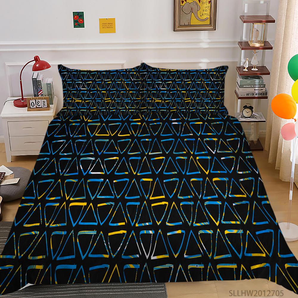 3D Color Pattern Graphic Printing Bedding Single Double Bed Full Size Vintage Pattern Pillowcase and Quilt Cover 2 or 3 Comfortable Home Decoration