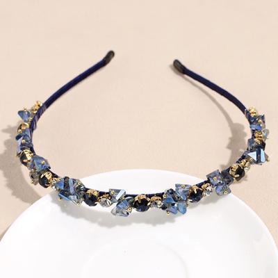 Fashion Crystal Bezel Headwear Women Headband Girls Vintage Hair Bands Hairband Hoop for Wedding Party Hair Jewelry Accessories