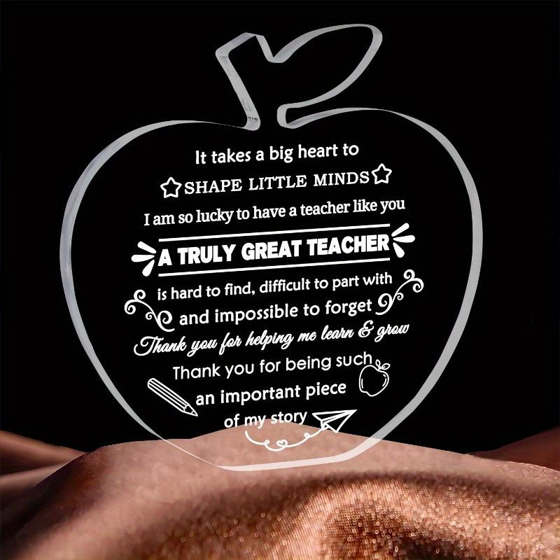 

2D Flat Personalized Acrylic Apple Teacher Gift Plaque, Suitable for wall decoration, porch, room, villa, accents Home, Hallway, or Workplace - Rustic 10*10cm