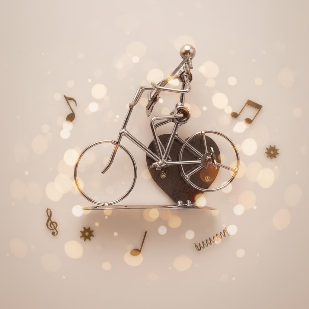 Rzeźba Rowerowa Prezent Metalowa Figurka Roweru Statua Rowerowa Rękodzieło Ornament na Biurko Minimalistyczny do Salonu