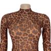 Women's Sexy Leopard Print Long Sleeve Split Dress