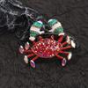 Crystal Crab Brooch for Women, Unique Animal Enamel Pin with Sparkling Rhinestones, Novelty Jewelry Gift for Coat Bag Decoration