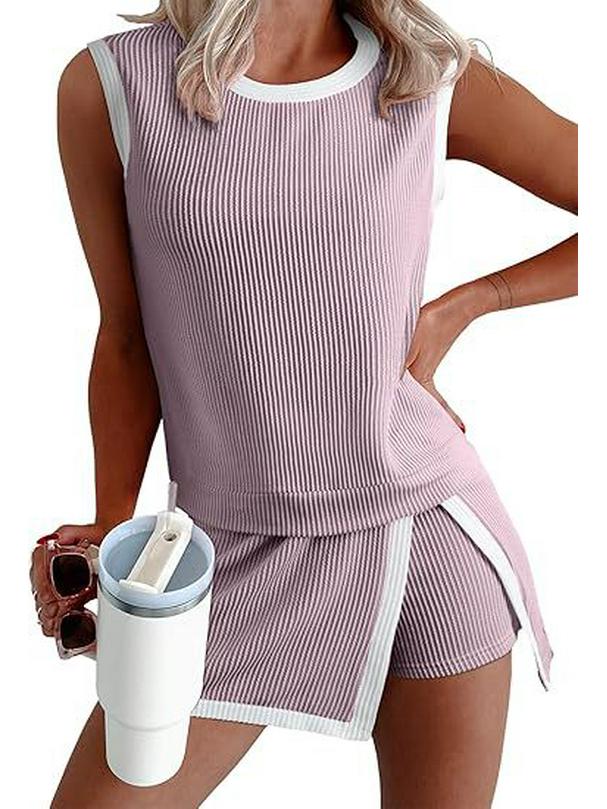 Women's Casual Round Neck Loose T-shirt and Elastic Waist Pants Skirt Set 2026