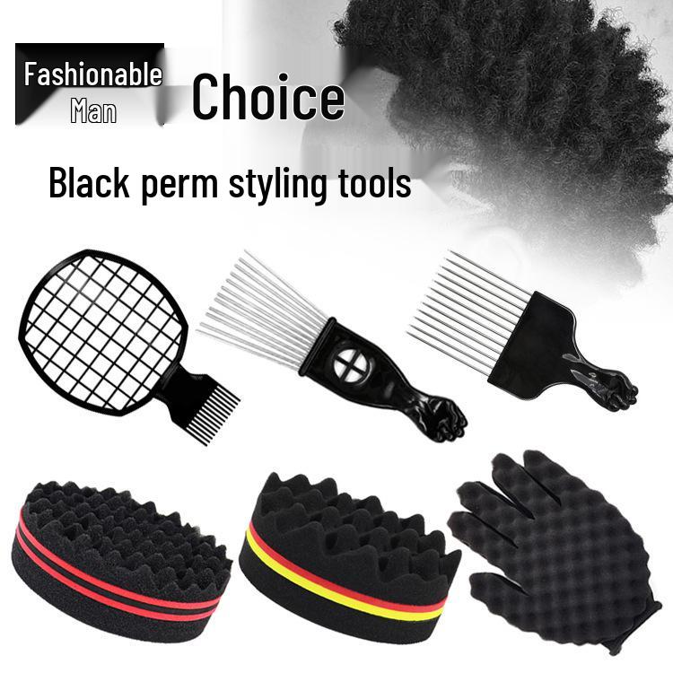 Black Hot Hair Sponge Comb Set for Styling and Care