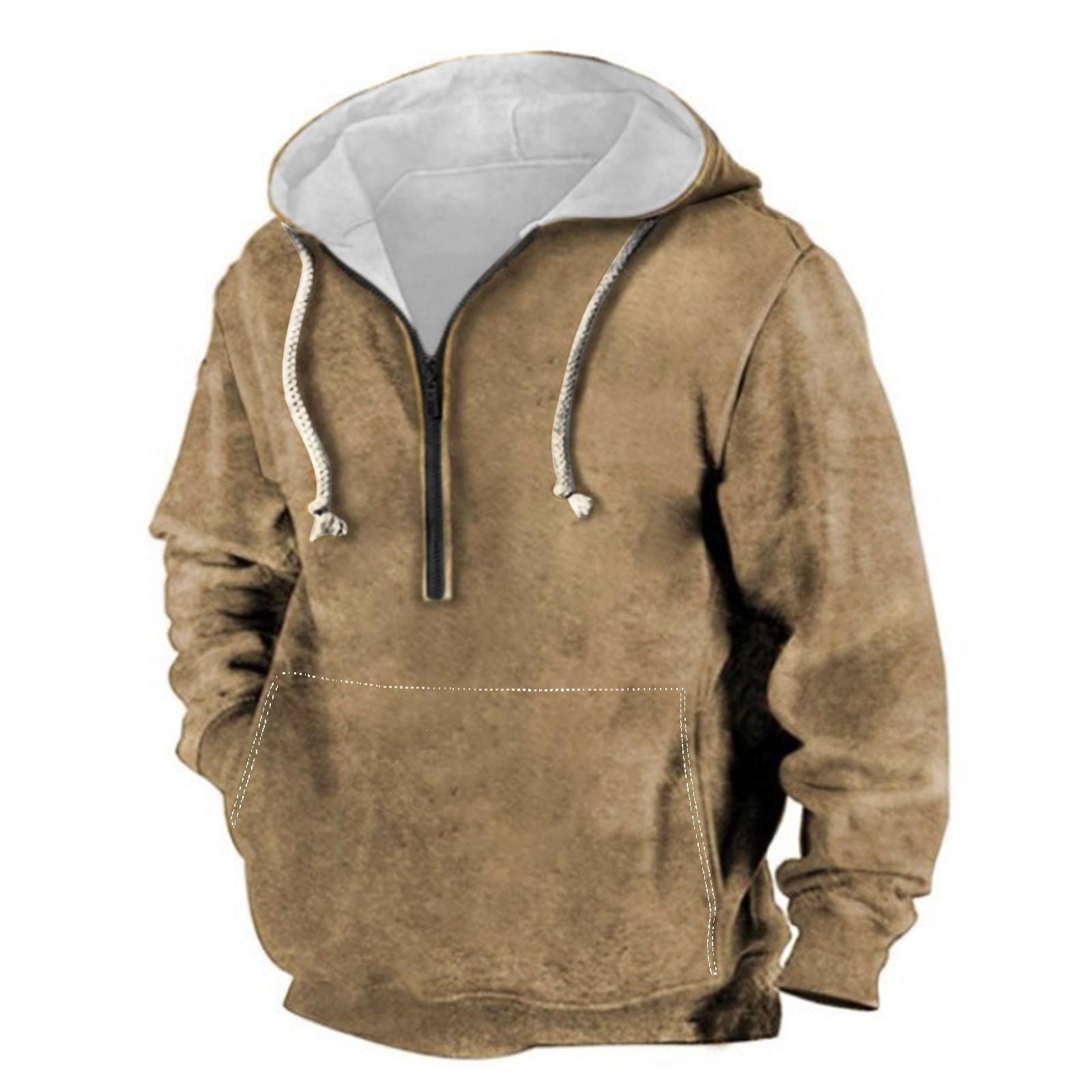 

Одежда для фитнеса, мужской периферийный свитер, футболка с длинными рукавами и капюшоном M хаки