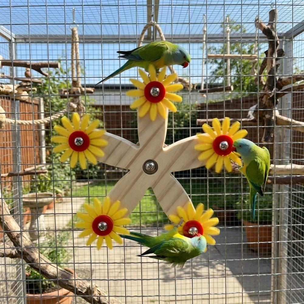 Wear Resistant Rotating Ferris Wheel With Bearings Bird Swing Toy  Bird Cage Accessories