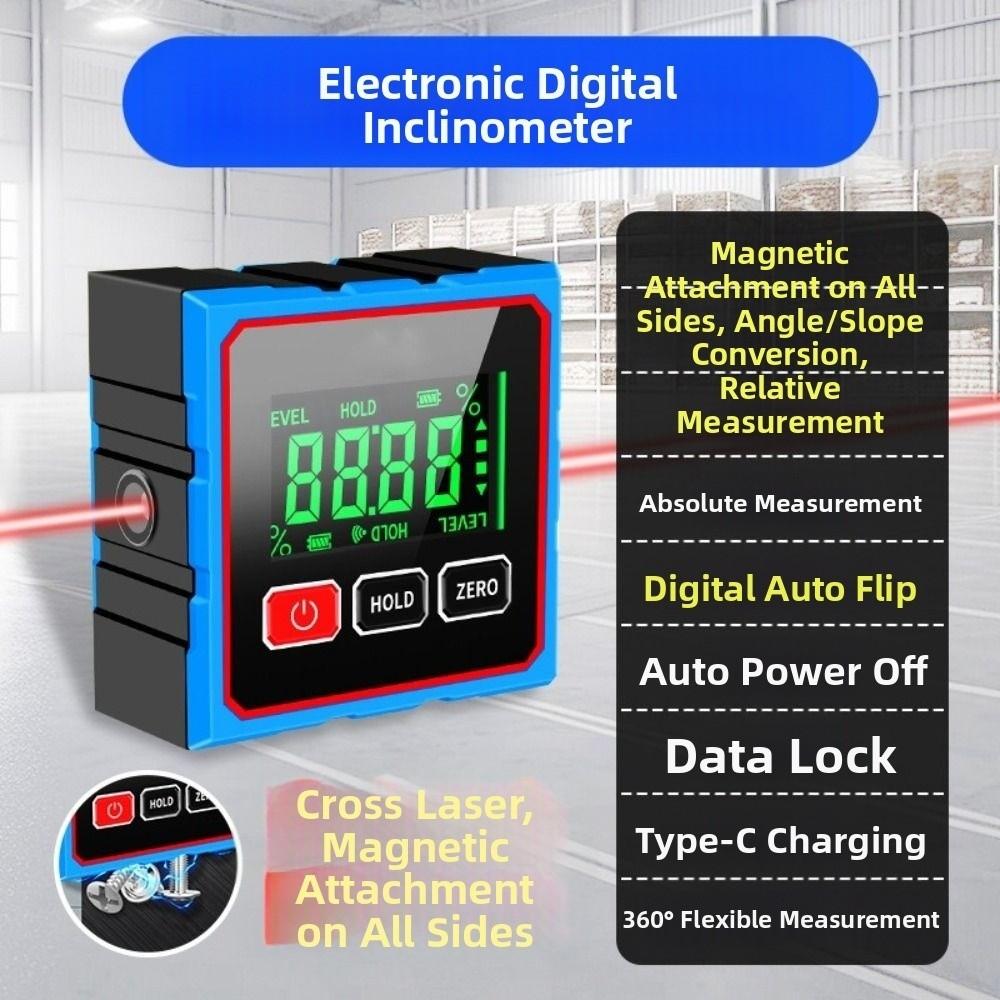 Gradient Measuring Level Protractor Inclinometer Electronic Tilt Angle Box  Electronic Level Laser
