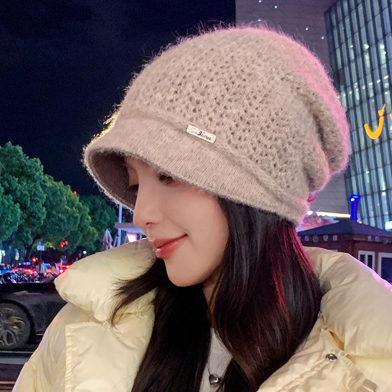 Dicke Strickmütze für den Winter für Damen – warme Pullovermütze mit Fleecefutter, wind- und kältebeständig, Weihnachtsmütze mit Ohrenschutz