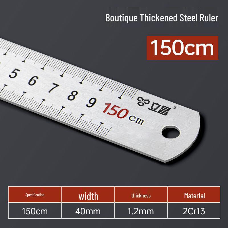 Thickened Stainless Steel Ruler Set - 15/30/50/60cm, 2m Grid Ruler