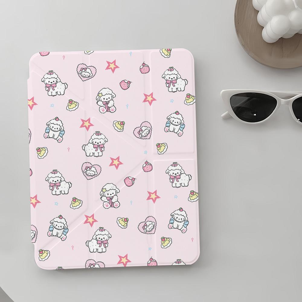 Cute Lamb Cartoon Case For iPad 11 10.9in 7th 8th 9th Gen 10.2 Case for iPad A16 11th Air 13 4 5 Pro 11 Case Y Fold