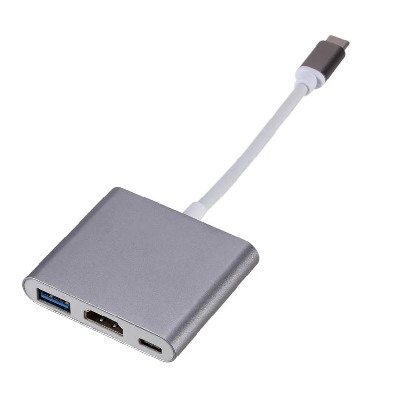 3v1 USB 3.0 nabíjecí adaptér kompatibilní s USB-C na HDMI, USB-C 3.1 Hub pro Mac Air Pro, Huawei Mate10, Samsung S8 Plus