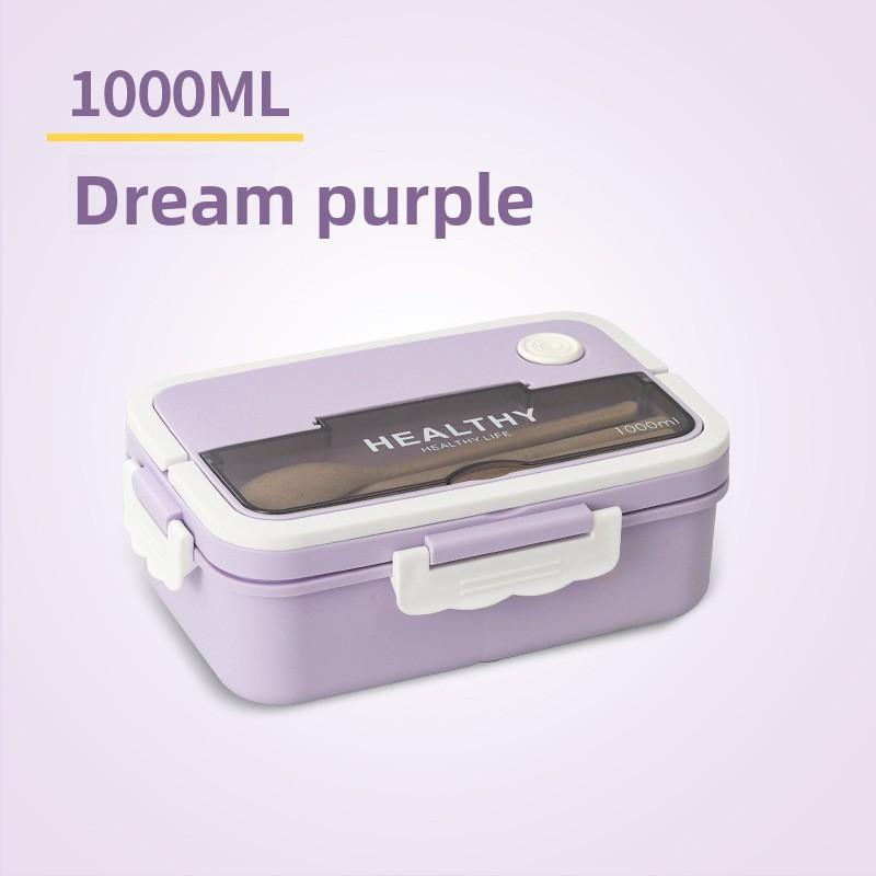 

Modern Minimalist Plastic Lunch Box With Microwave Heating For Adults And Kids Purple,1000ML