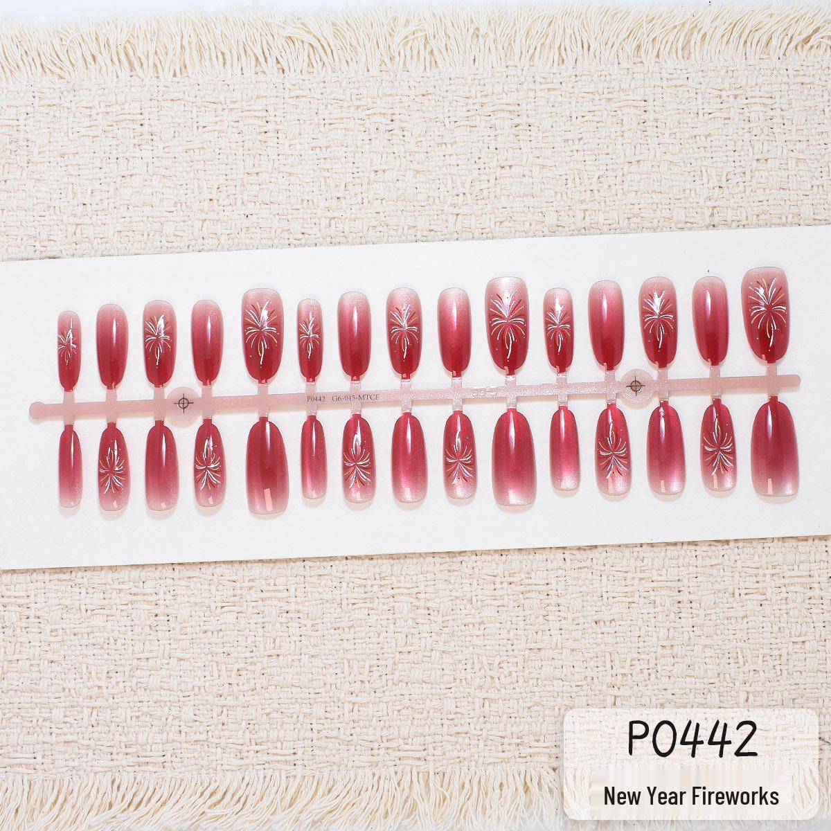 New Year Festive Gradient Cat Eye Nails - Silver & Blush