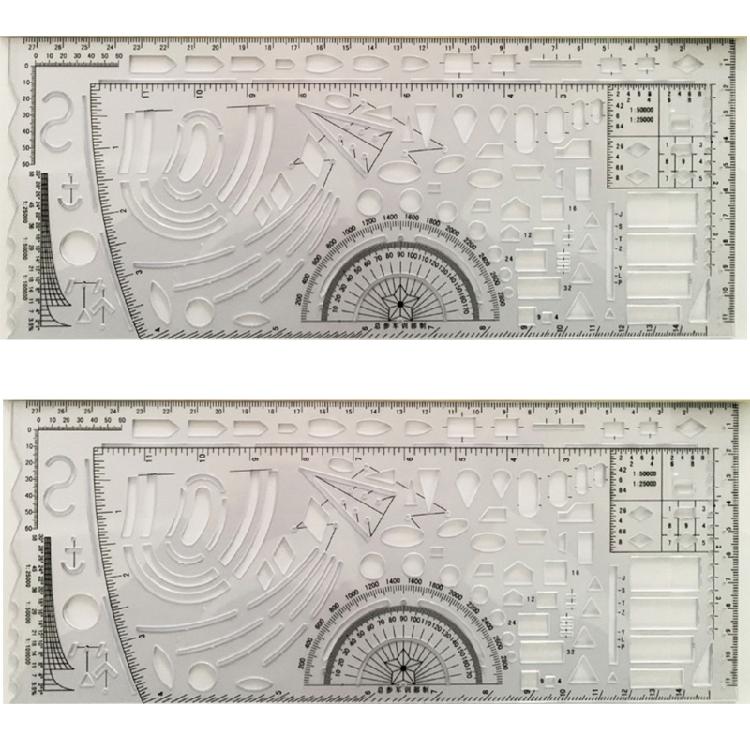 Strumento di Misurazione per Stencil Righello da Disegno Righello Durevole in Resina K Modello da Disegno Militare