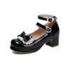 Süße Riemen Schnallen Lolita Pumps für Damen Blockabsatz Plateau Hochzeit Party Mary Janes Schuhe Damen Rosa Rot Mädchen Größe 43